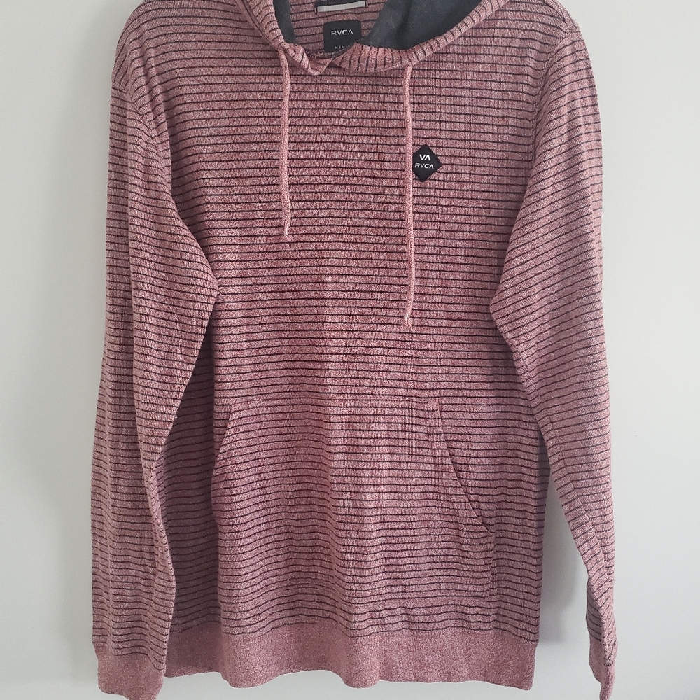 Red and Black Striped Comfy Hoodie RVCA brand Size Medium